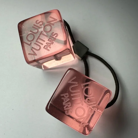 ❣️Louis Vuitton resin hair cube ties use to hold your ponytail or as a bag charm ❣️Louis Vuitton resin hair cube ties use to hold your  main image 2